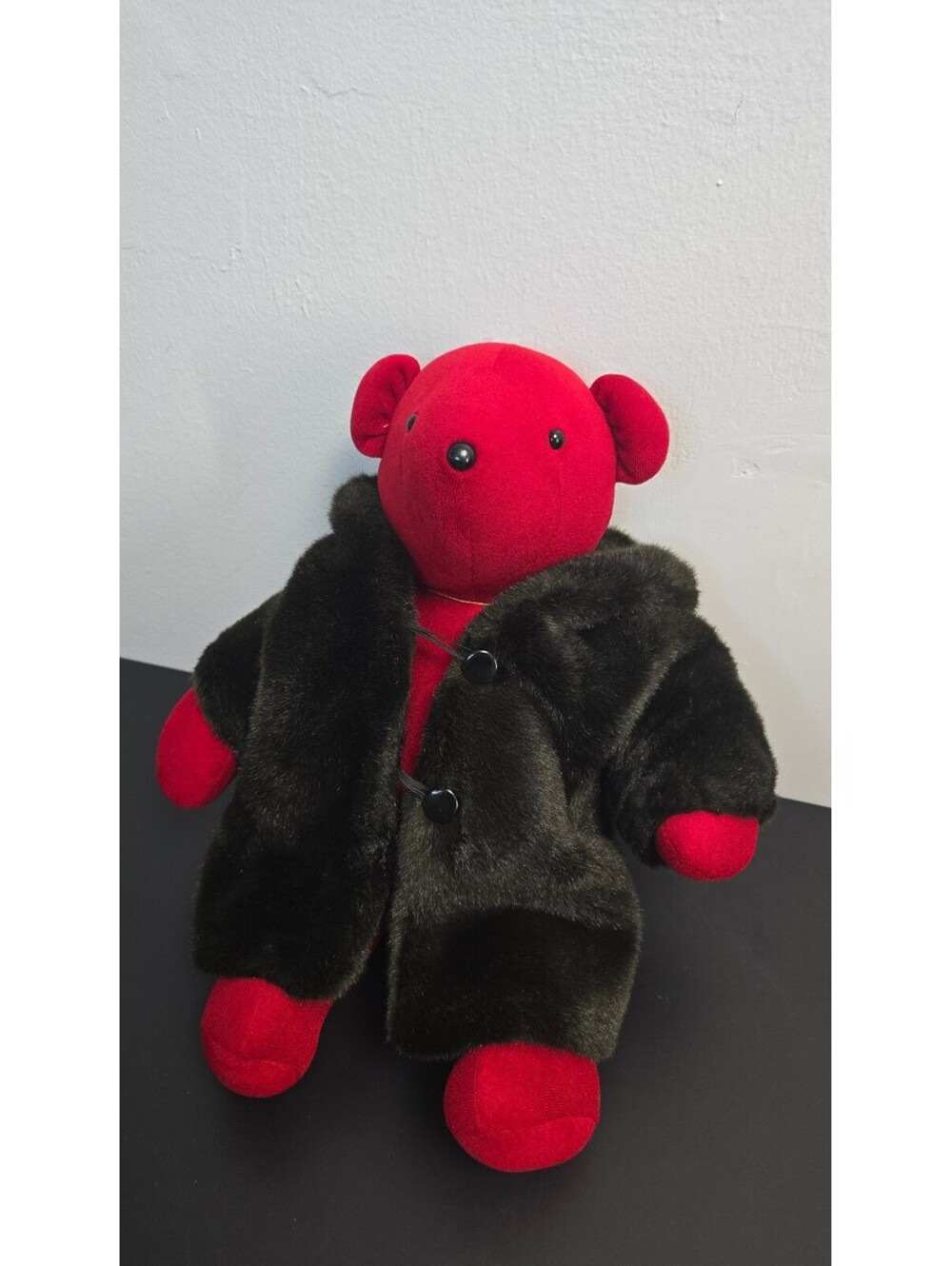 Vintage 1993 Lauren Bearrell North American Bear Co. Plush Bear Faux Fur Coat